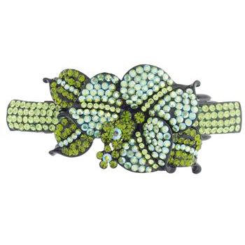 Medusa's Heirlooms - Crystal Hibiscus Automatic Barrette - Peridot