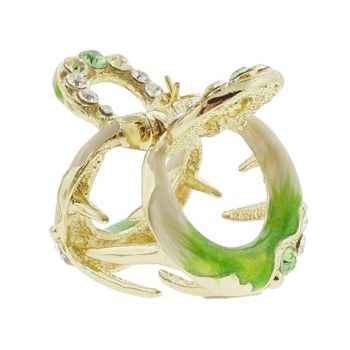 Medusa's Heirlooms - Crystal and Enamel O-Ring Claw - Peridot