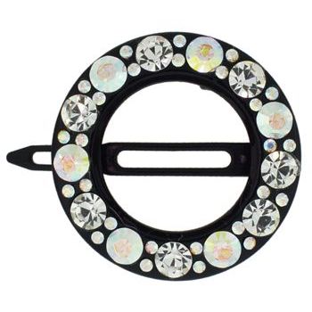 Medusa's Heirlooms - Crystal Round Clip - Black/White & White AB (1)