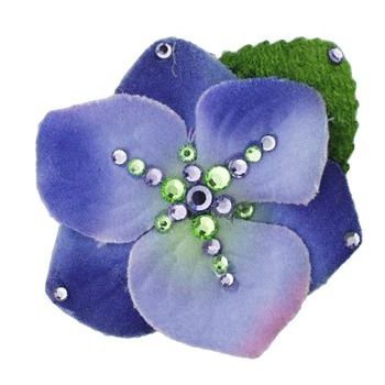 Michelle Roy - Mini Pansy Clip - Violet w/Swarovski Crystal Accents