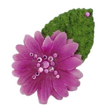 Michelle Roy - Mini Daisy Clip - Magenta w/Swarovski Crystal Center