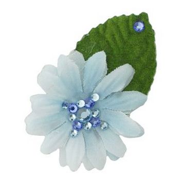 Michelle Roy - Mini Daisy Clip - Light Blue w/Blue Swarovski Crystal Center