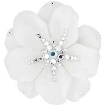 Michelle Roy - Medium Pansy - White w/White Swarovski Center