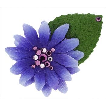 Michelle Roy - Mini Daisy Clip - Purple w/Swarovski Crystal Center