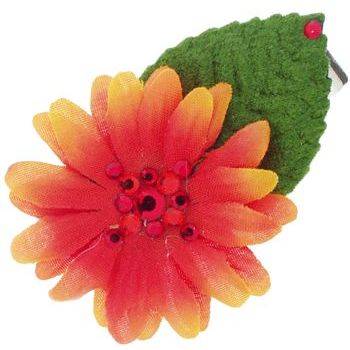 Michelle Roy - Mini Daisy Clip - Orange w/Swarovski Crystal Center