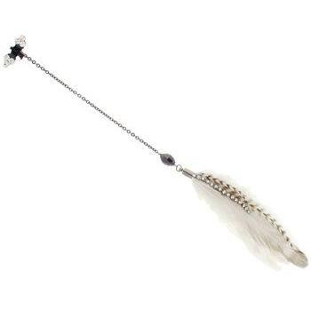 Michelle Roy - Couture Feather and Crystal Clip-In - Small - Alpine White