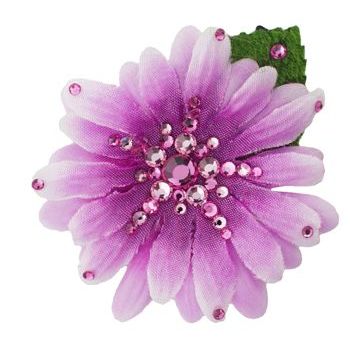 Michelle Roy - Small Daisy Flower - Light Purple w/Swarovski Crystal Accents