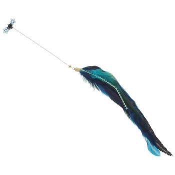 Michelle Roy - Couture Feather and Crystal Clip-In - Extra Large - Blue Green
