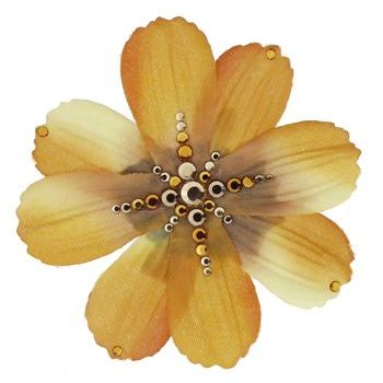 Michelle Roy - Medium Flower - Golden Yellow w/Swarovski Crystals