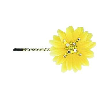 Michelle Roy - Daisy Bobbi Pin - Yellow w/Swarovski Crystals