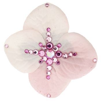 Michelle Roy - Small Pansy Flower - Light Pink w/Swarovski Crystal Accents