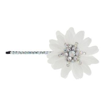 Michelle Roy - Daisy Bobbi Pin - White w/Swarovski Crystals