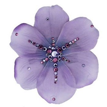 Michelle Roy - Medium Pansy - Lavender with Swarovski Crystals