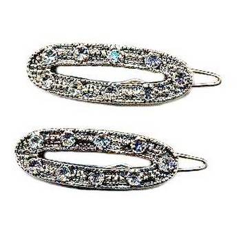 Faux Marcasite Crystal Barrette - Set