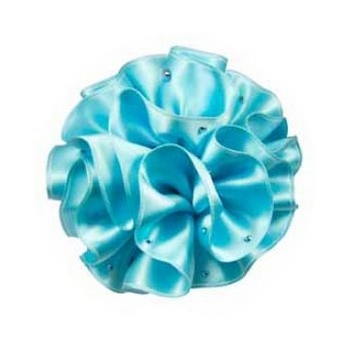 Tarina Tarantino - Oceanica - Swarovski Crystal Medium Ruched Ribbon Anywhere Hair Clip - Aqua