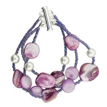 Michele Busch - Bracelet - 3 Strand Lavender w/Pearls (1)