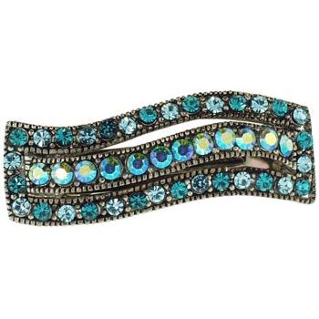 Karen Marie - Mini Rec Wave Barrette - Aqua (1)