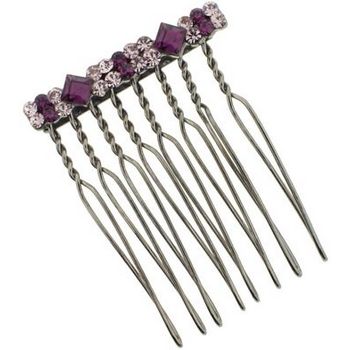 Karen Marie - Mini Diamond Crystal Comb - Lavender & Amethyst (1)