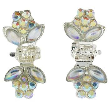 Karen Marie - Tiny Crystal Tulip Claw - Opal (Set of 2)