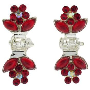 Karen Marie - Tiny Crystal Tulip Claw - Ruby (Set of 2)