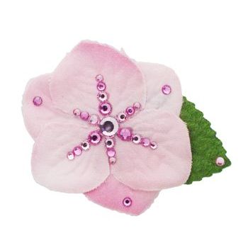 Michelle Roy - Mini Pansy Clip - Light Pink w/Swarovski Crystal Accents