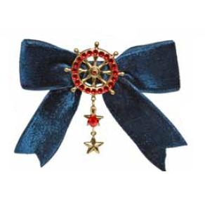 Tarina Tarantino - Hey Sailor! - My Bonnie Bow - Swarovski Crystal Yachting Helm and Shooting Star Velvet Bow Anywhere Hairclip