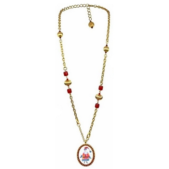 Tarina Tarantino - Santa Claus - Here Comes Santa Claus - Swarovski Crystalled Golden Santa Pendant Necklace