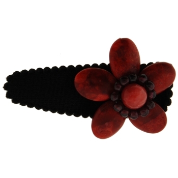 Nakamol Design - Medium Flower Stone Sleeper Clip - Red (1)