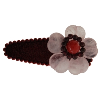 Nakamol Design - Medium Flower Stone Sleeper Clip - Frosted Pink (1)