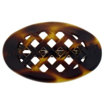Camila - Oval Lattice Barrette - Tortoise