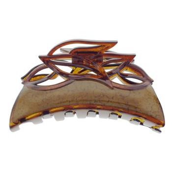 Camila - Cut Out Leaves Claw - Beige/Tort