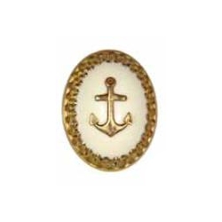 Tarina Tarantino - Hey Sailor! - Nautilus - Swarovski Crystal and Antique Anchor Ivory Cabochon Dome Ring