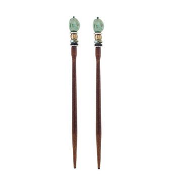 Mei Fa - Hairstyx - Nisus - Long Brown Hairsticks - (Set of 2)