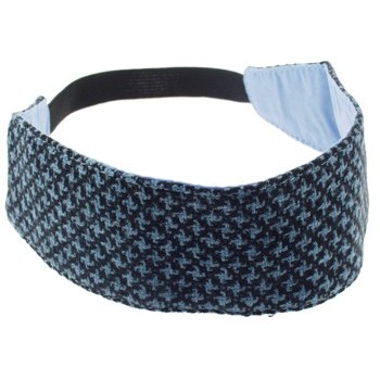 HB HairJewels - Lucy Collection - Houndstooth Soft Elastic Headband - Blue & Black (1)