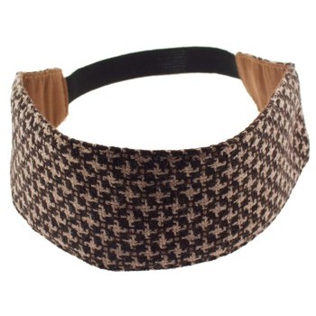 HB HairJewels - Lucy Collection - Houndstooth Soft Elastic Headband - Brown & Tan (1)