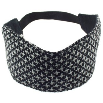 HB HairJewels - Lucy Collection - Houndstooth Soft Elastic Headband - Black & Gray (1)