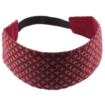 HB HairJewels - Lucy Collection - Houndstooth Soft Elastic Headband - Red & Tan (1)