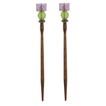 Mei Fa - Hairstyx - Opposite - Long Brown Hairsticks - (Set of 2)