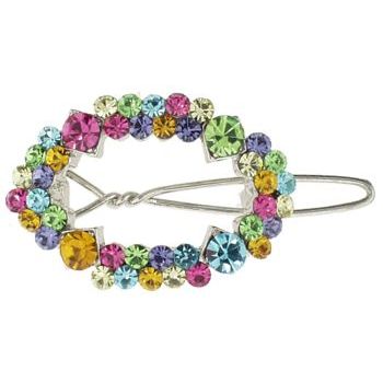 Karen Marie - Small Open Oval Hair Clip - Rainbow Hued (1)