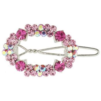 Karen Marie - Small Open Oval Hair Clip - Rose (1)