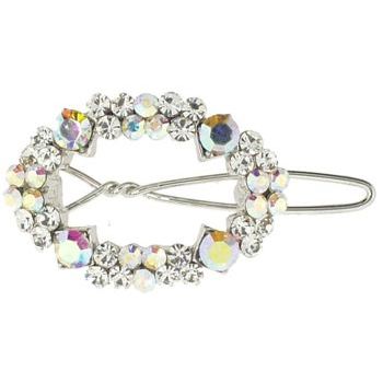 Karen Marie - Small Open Oval Hair Clip - White Diamond (1)