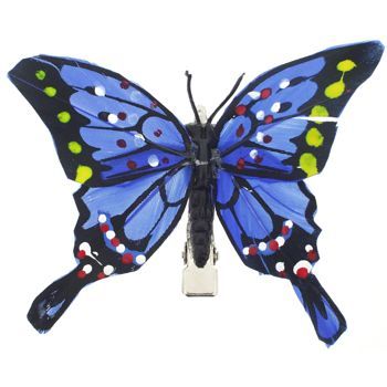 Karen Marie - Le Fleur Collection - Monarch Butterfly Hair Clip - Blue (1)