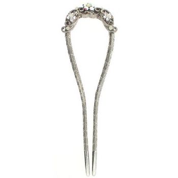 Karen Marie - Floral Metal Chignon Fork - White (1)