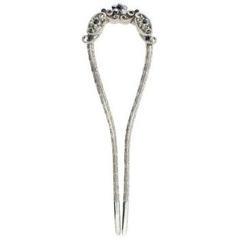 Karen Marie - Floral Metal Chignon Fork - Black (1)