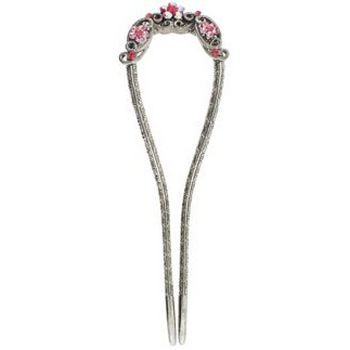 Karen Marie - Floral Metal Chignon Fork - Pink (1)