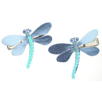 Karen Marie - Dragonfly Jaws - Metallic Blue (Set of 2)