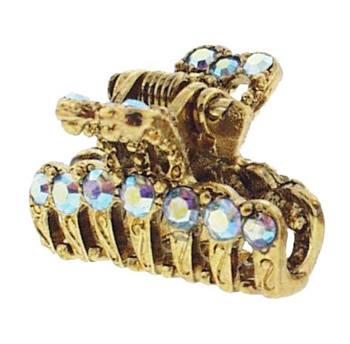 Karen Marie - Mini Filigree Claw Clip - Amethyst AB/Gold (1)