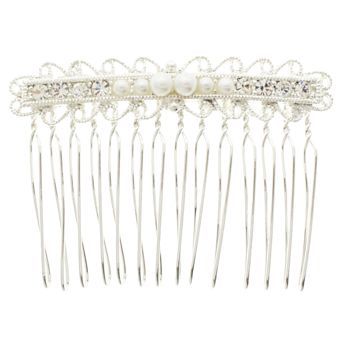 Karen Marie - Bridal Collection - Filigree w/Crystals & Pearls Comb