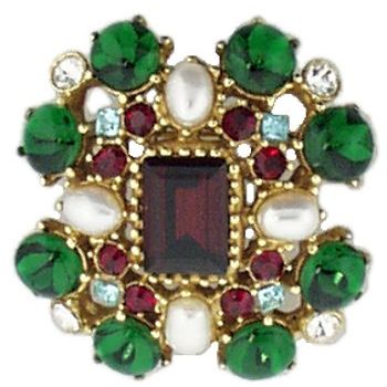 Gerard Yosca - Burgandy Stone - Brooch Pin (1)