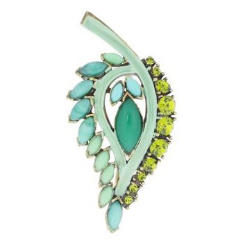 Gerard Yosca - Green Stone Feather - Pin (1)